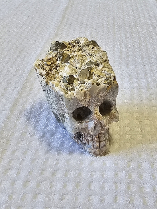 Other - Natural Pyrite/Stone Skull Sculpture